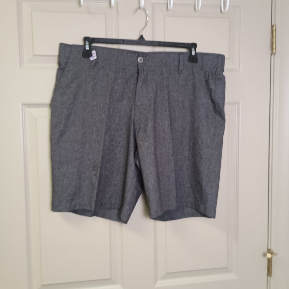 Swiss Tech Mens Heather Gray Shorts Size 40 Casual Polyester Zipper
